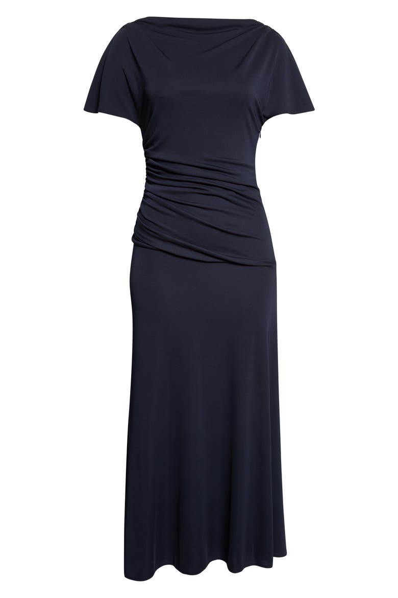 Avielle Cowl Neck Midi Dress, Alternate, color, NAVY