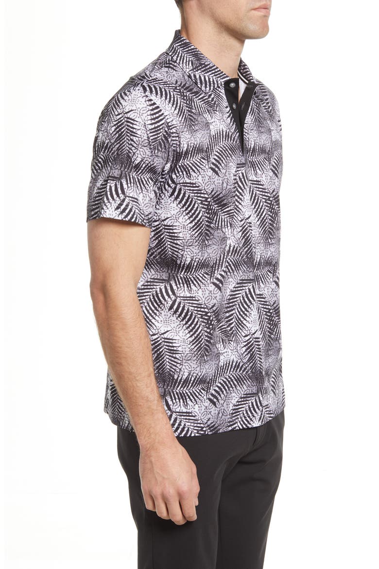 Digital Print Cotton Polo, Alternate, color, BLACK
