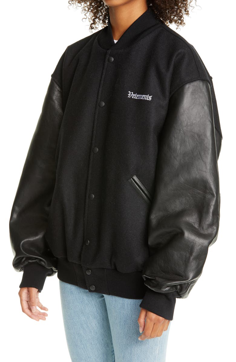 VETEMENTS College Bomber Jacket, Alternate, color, 