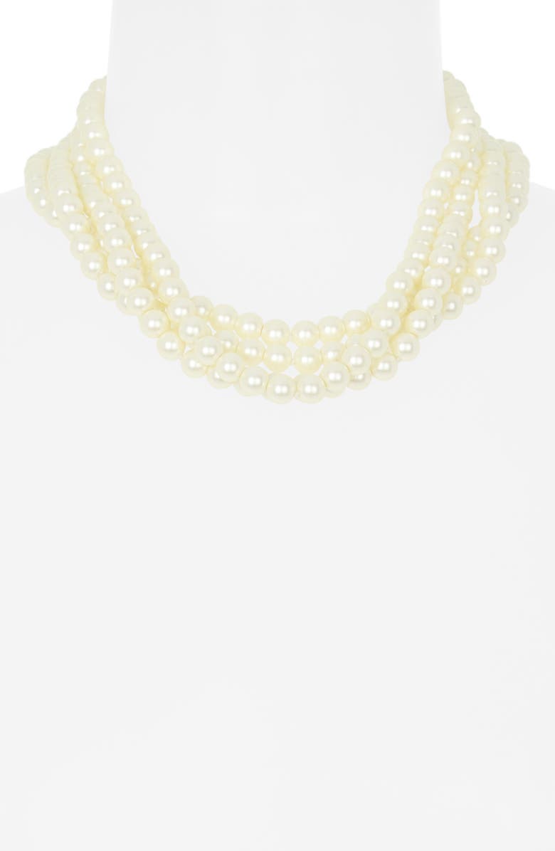 Kenneth Jay Lane Faux Pearl Layered Necklace, Alternate, color, 