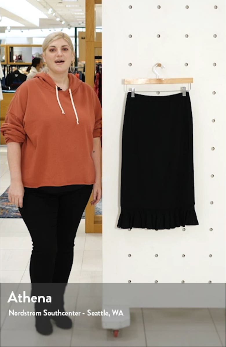 Ruffle Hem Knit Midi Skirt, sales video thumbnail