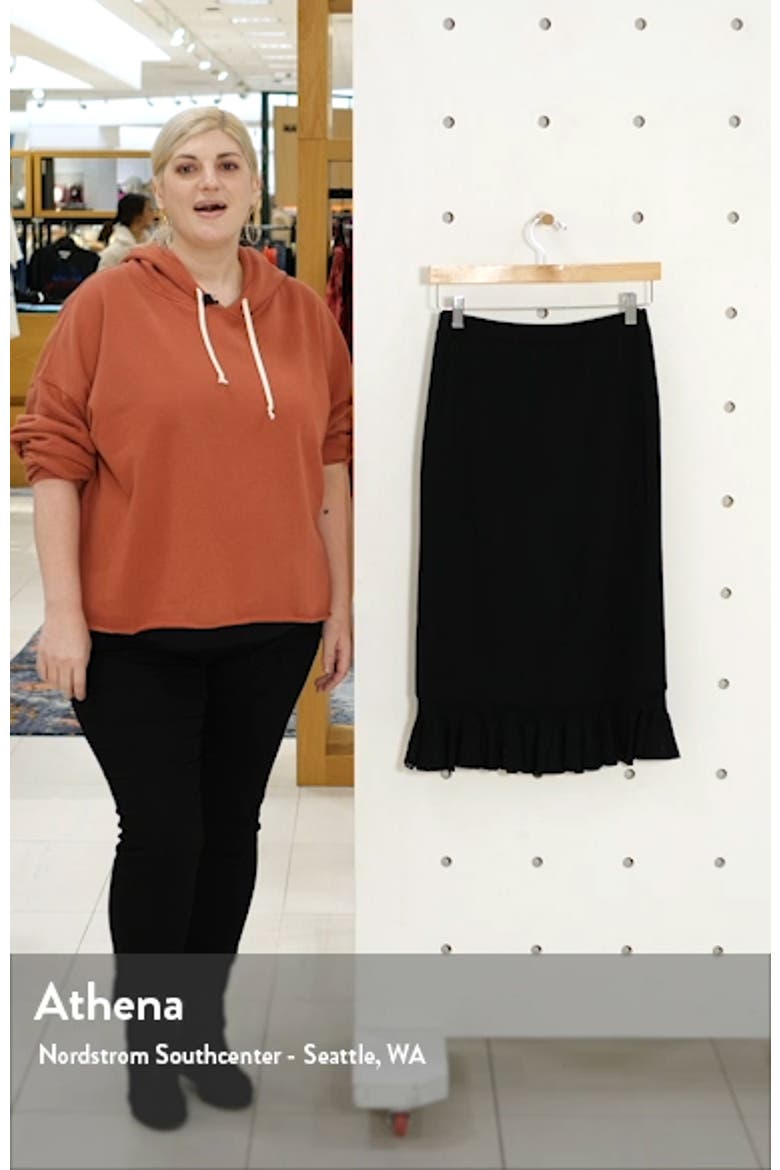 Ruffle Hem Knit Midi Skirt video