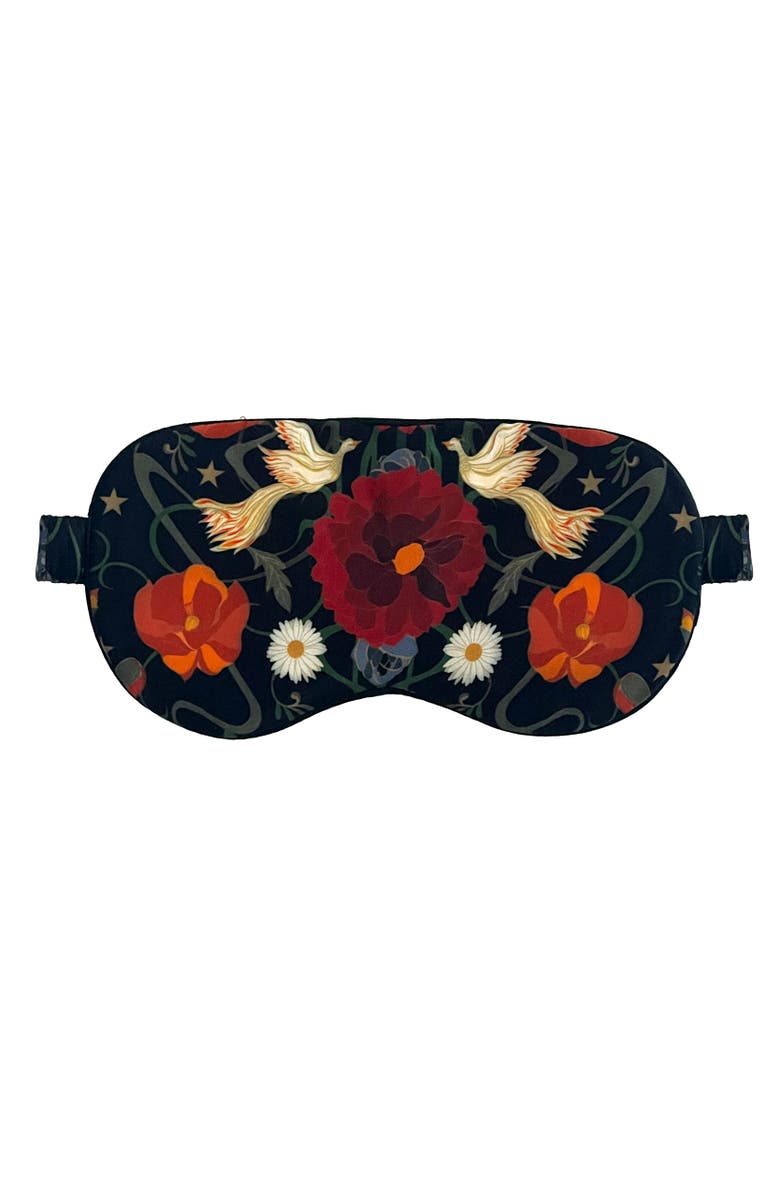 Henelle Silk Sleep Mask, Main, color, Black Dahlia