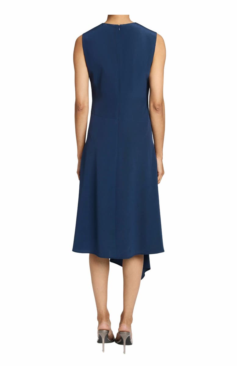 Santorelli CECILIA Sleeveless Midi Dress with Asymmetrical Hemline in Silk Crepe de Chine, Alternate, color, 