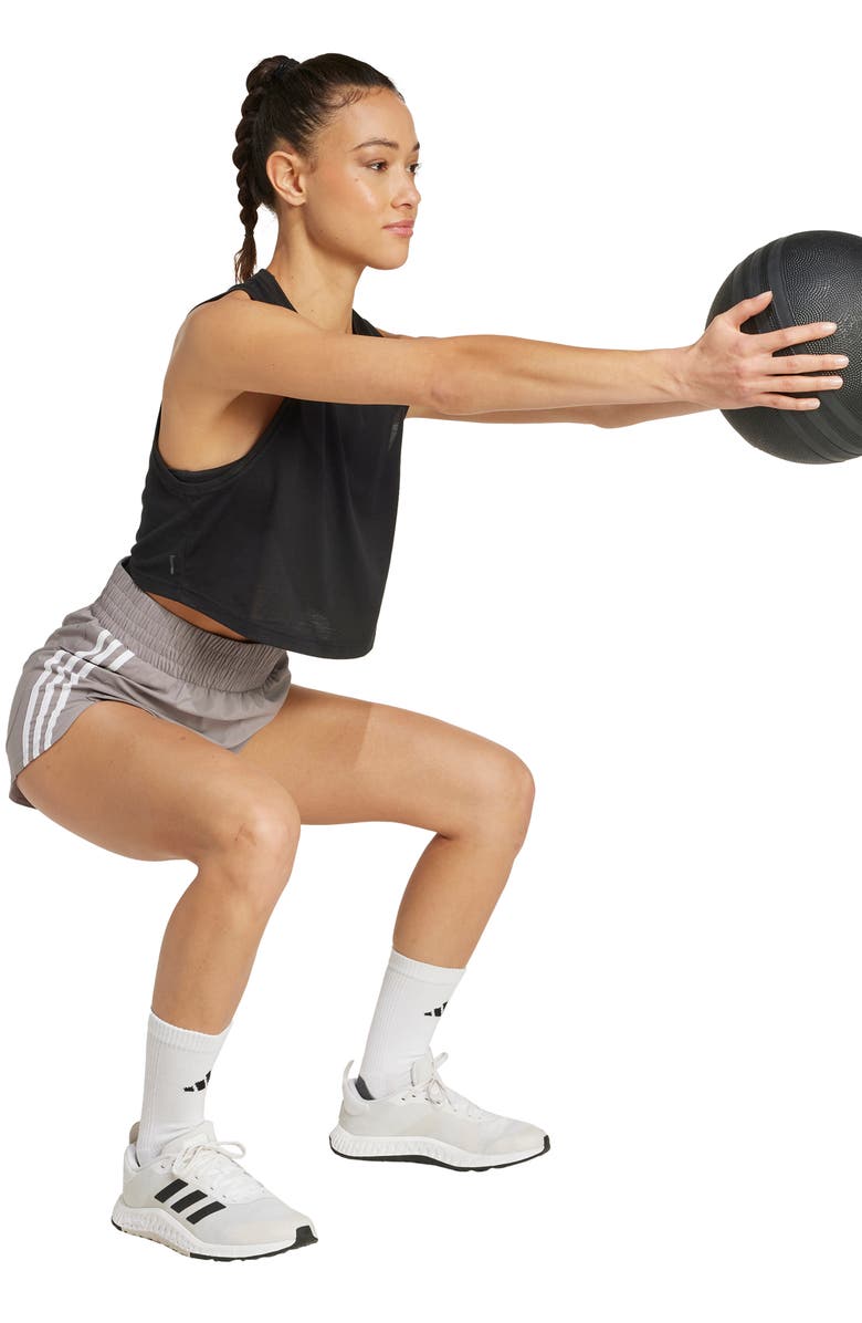 adidas Pacer High Waist Recycled Polyester Shorts, Alternate, color, 