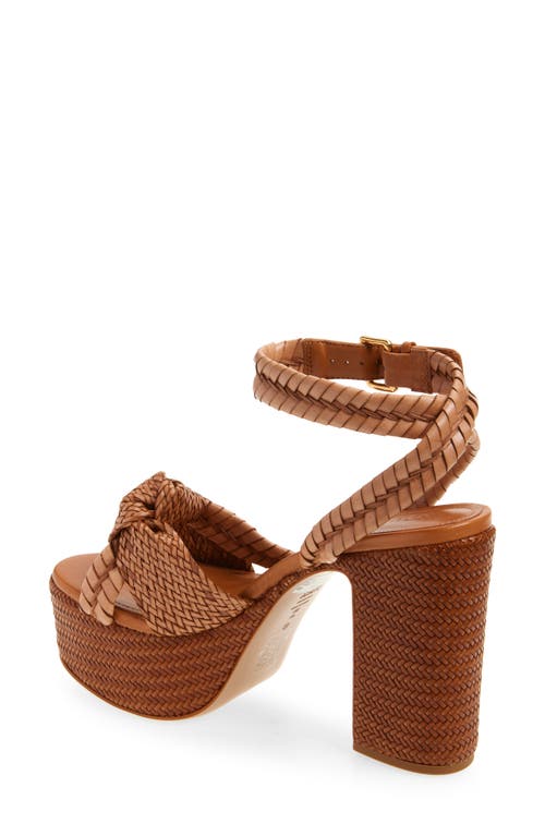Schutz Khari Woven Block Heel Platform Sandal In Cuoio Brown