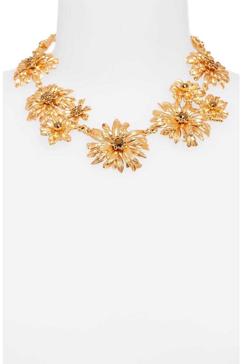 Crystal Flower Collar Necklace, Alternate, color, GOLD