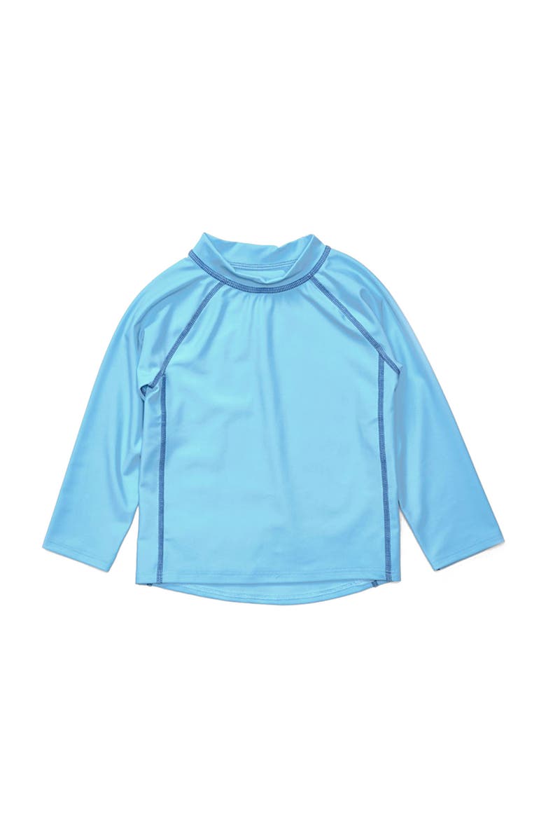 Leveret Kids Long Sleeve Rash Guard, UPF 50+ Swim Shirt, Main, color, Light Blue