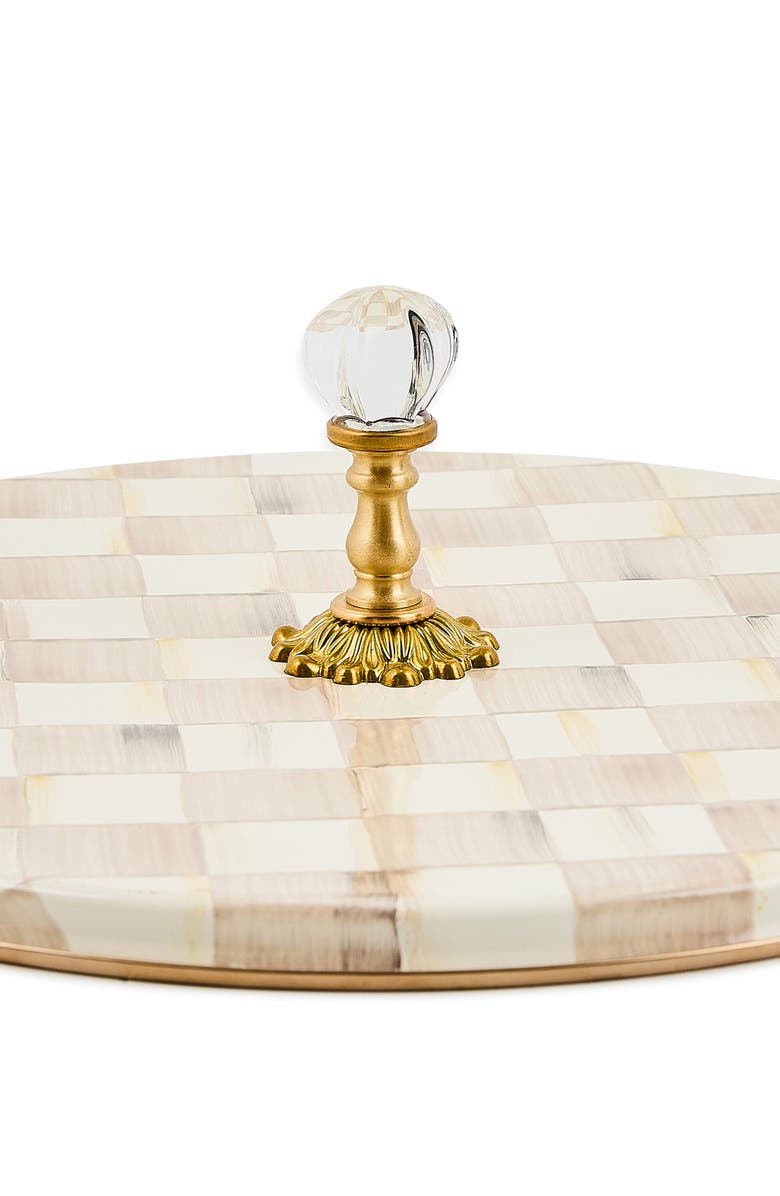 MACKENZIE CHILDS Mocha Check Enameled Steel Cheese Course, Alternate, color, Mocha