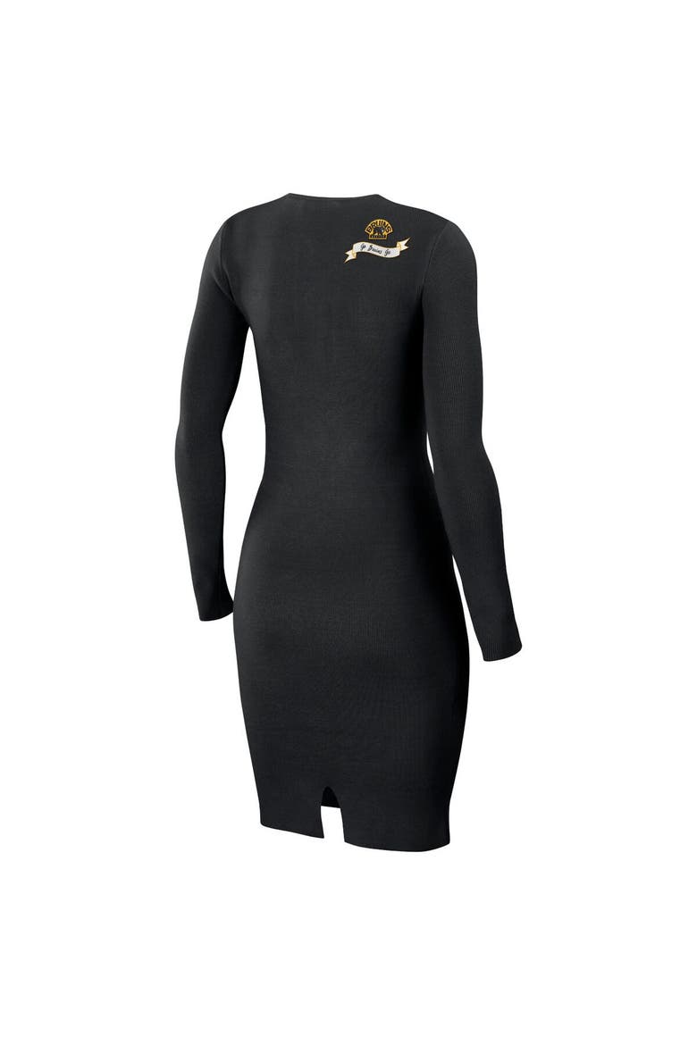 Women's WEAR by Erin Andrews  Black Boston Bruins Lace-Up Dress, Alternate, color, Black