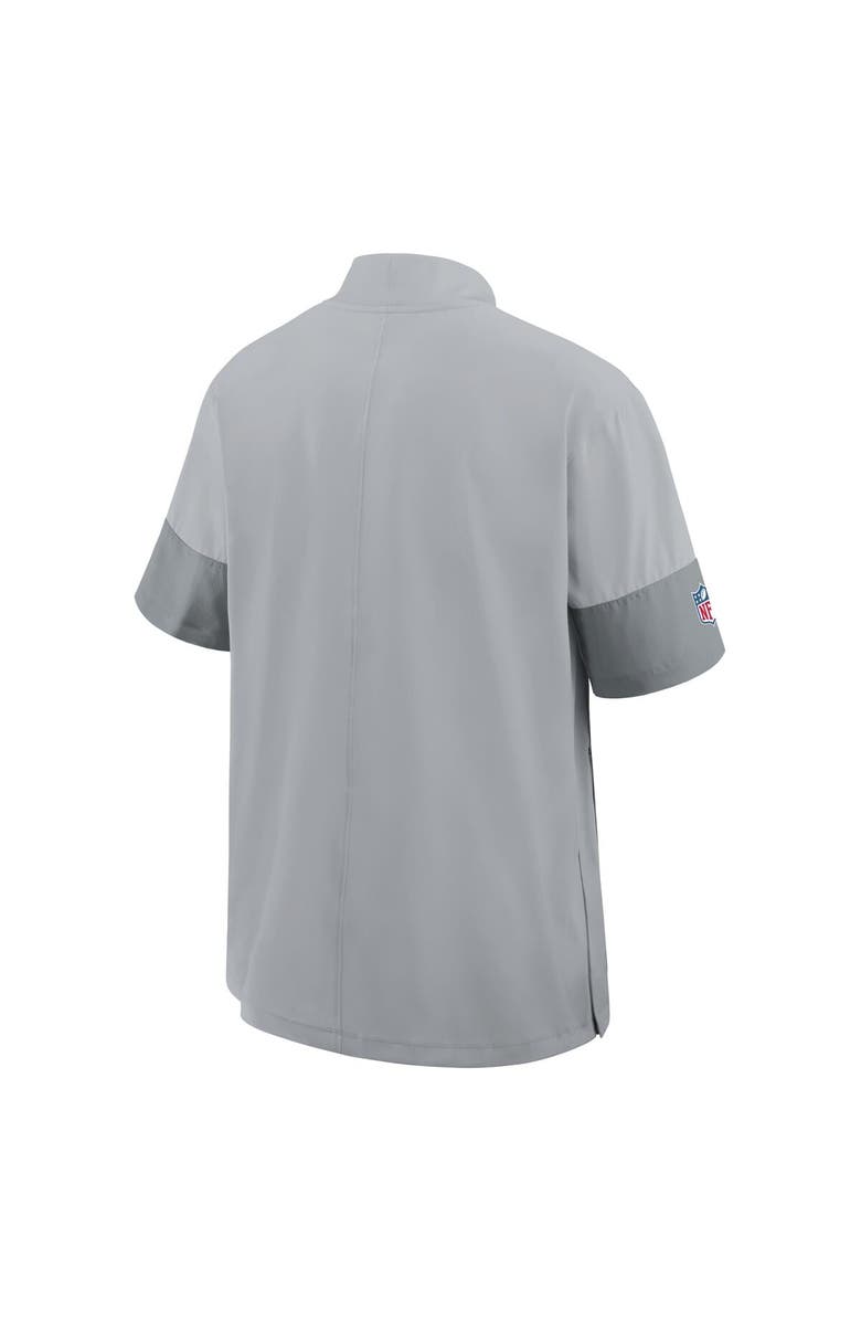 Nike Men's Nike Gray Detroit Lions Sideline Short Sleeve Quarter-Zip Performance Coach Jacket, Alternate, color, Gray