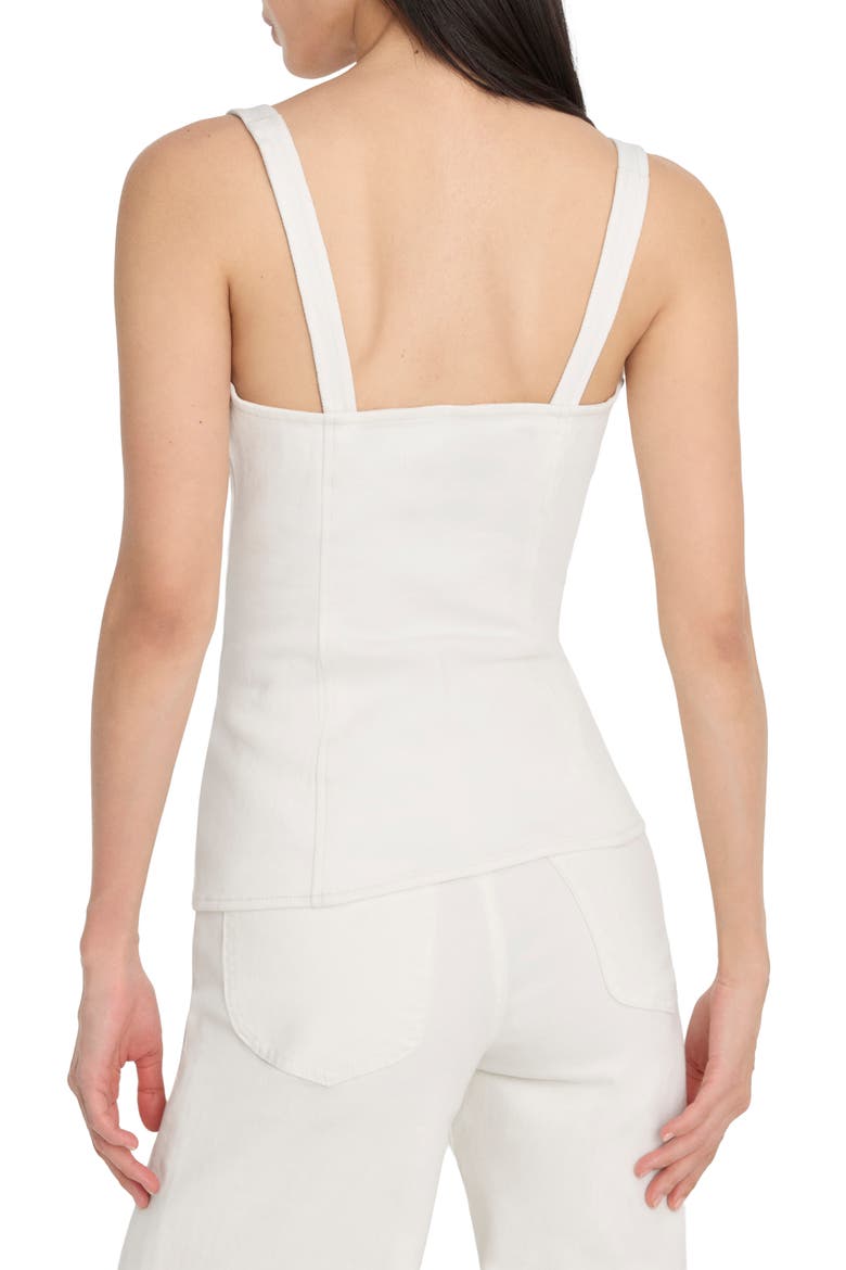 Stretch Denim Vest, Alternate, color, COTTON WHITE