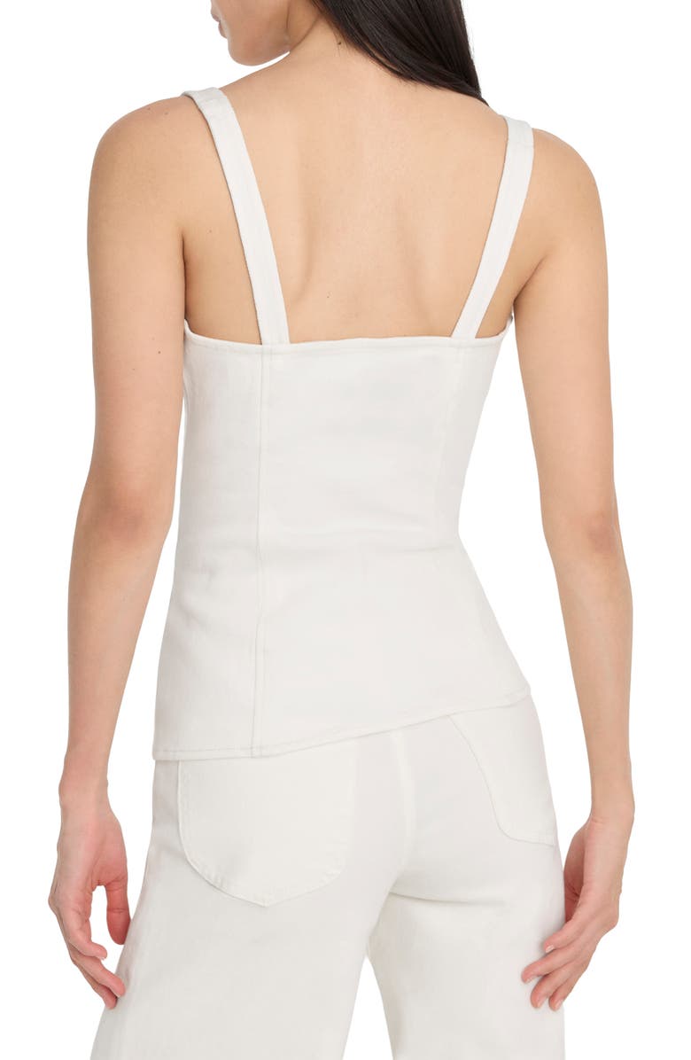 Good American Stretch Denim Vest, Alternate, color, Cotton White