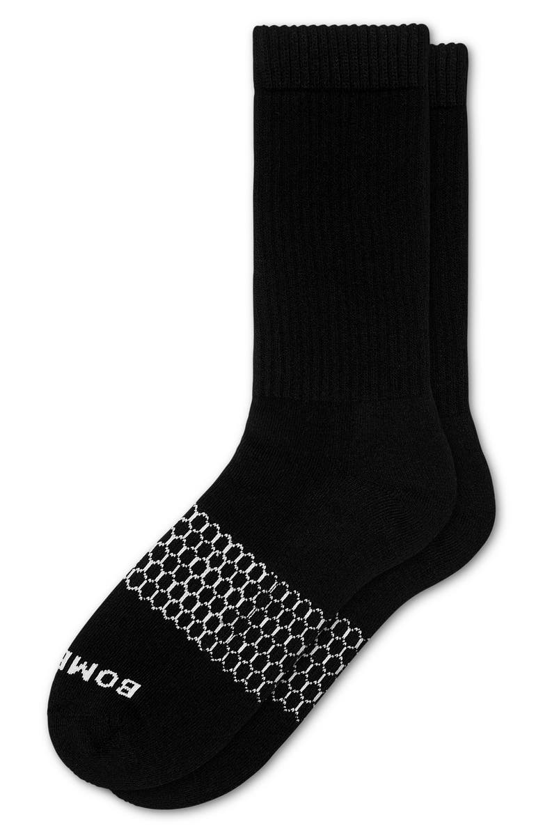 Bombas Solids Calf Socks, Alternate, color, Black