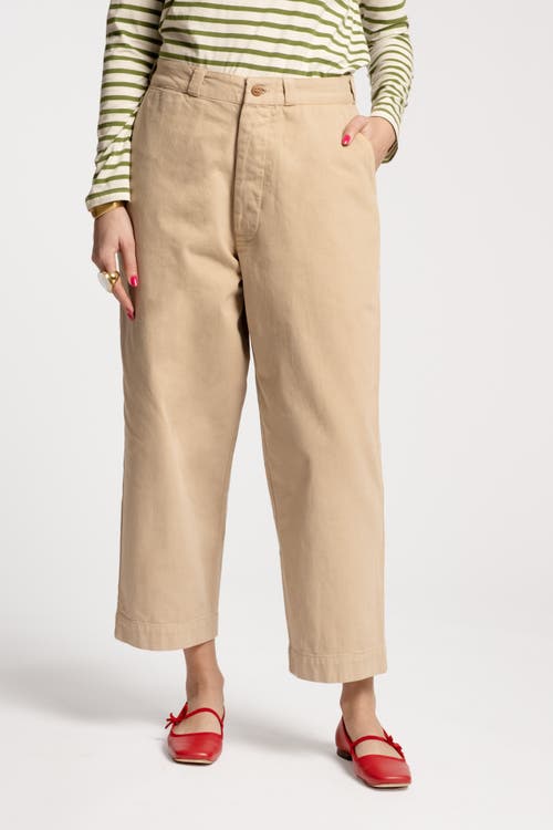 Frances Valentine Boyfriend Khaki Cotton in Tan 