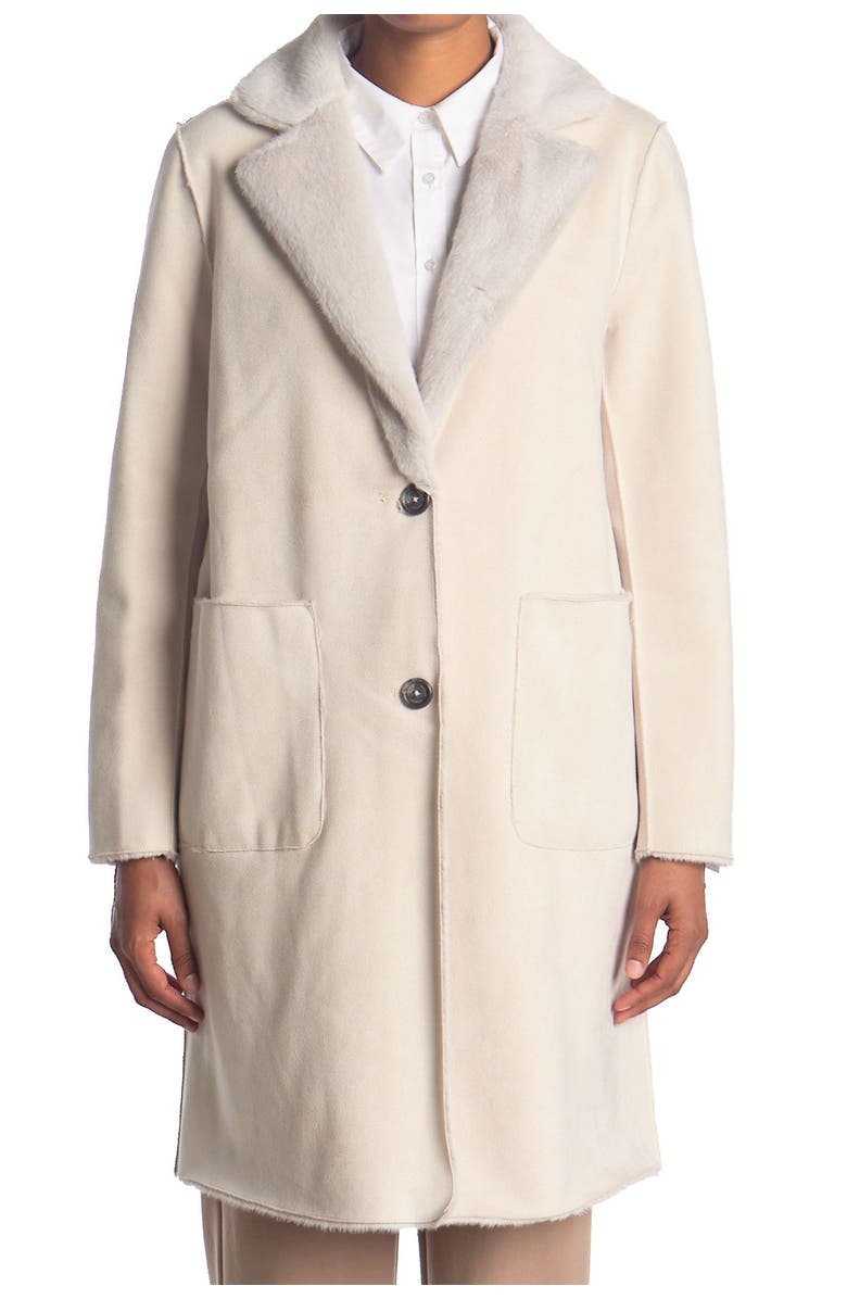 Lauren Ralph Lauren Reversible Faux Shearling Long Coat, Alternate, color, 