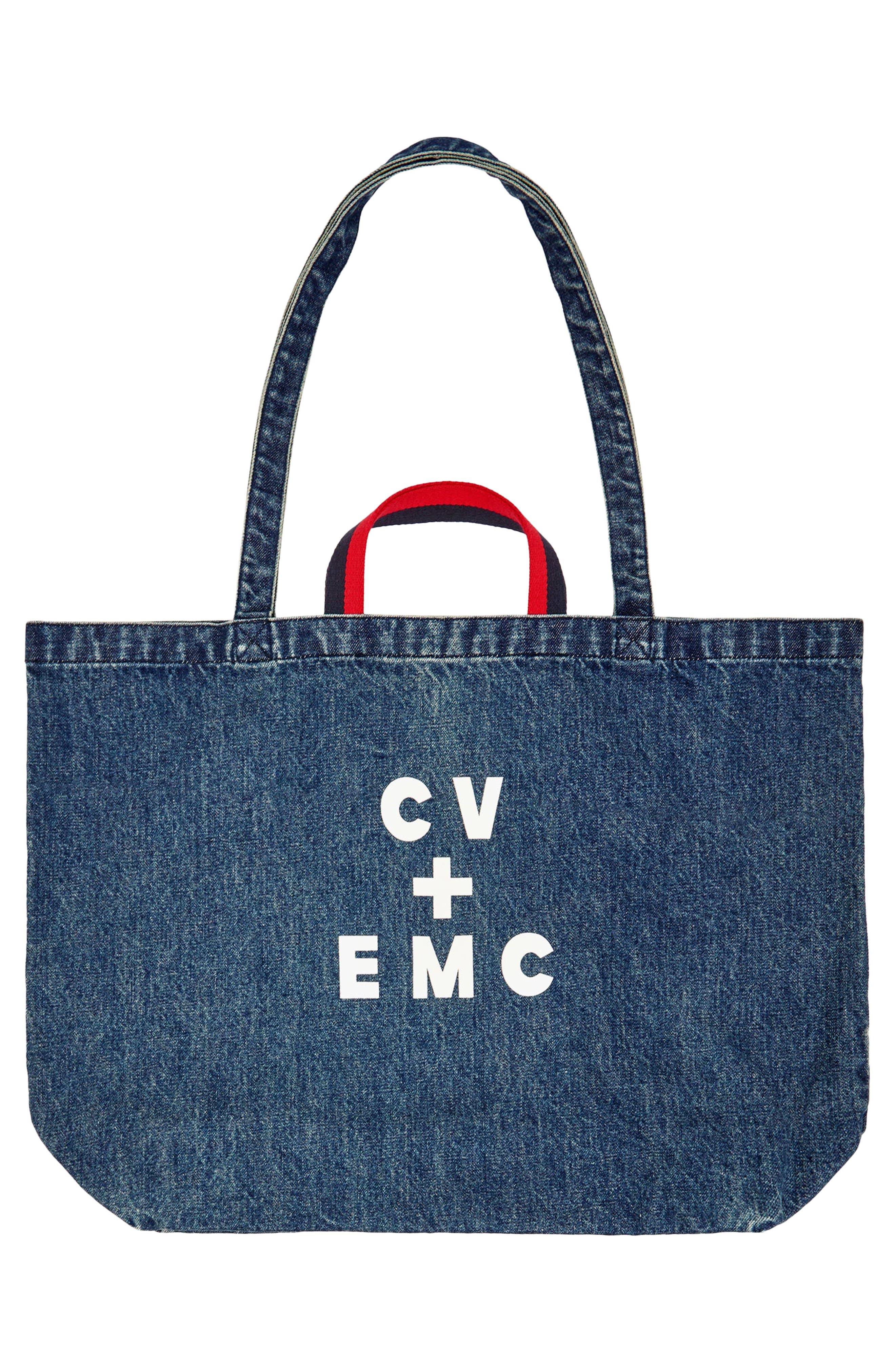 Clare V. EMC Jumbo Denim Tote, Alternate, color, Indigo