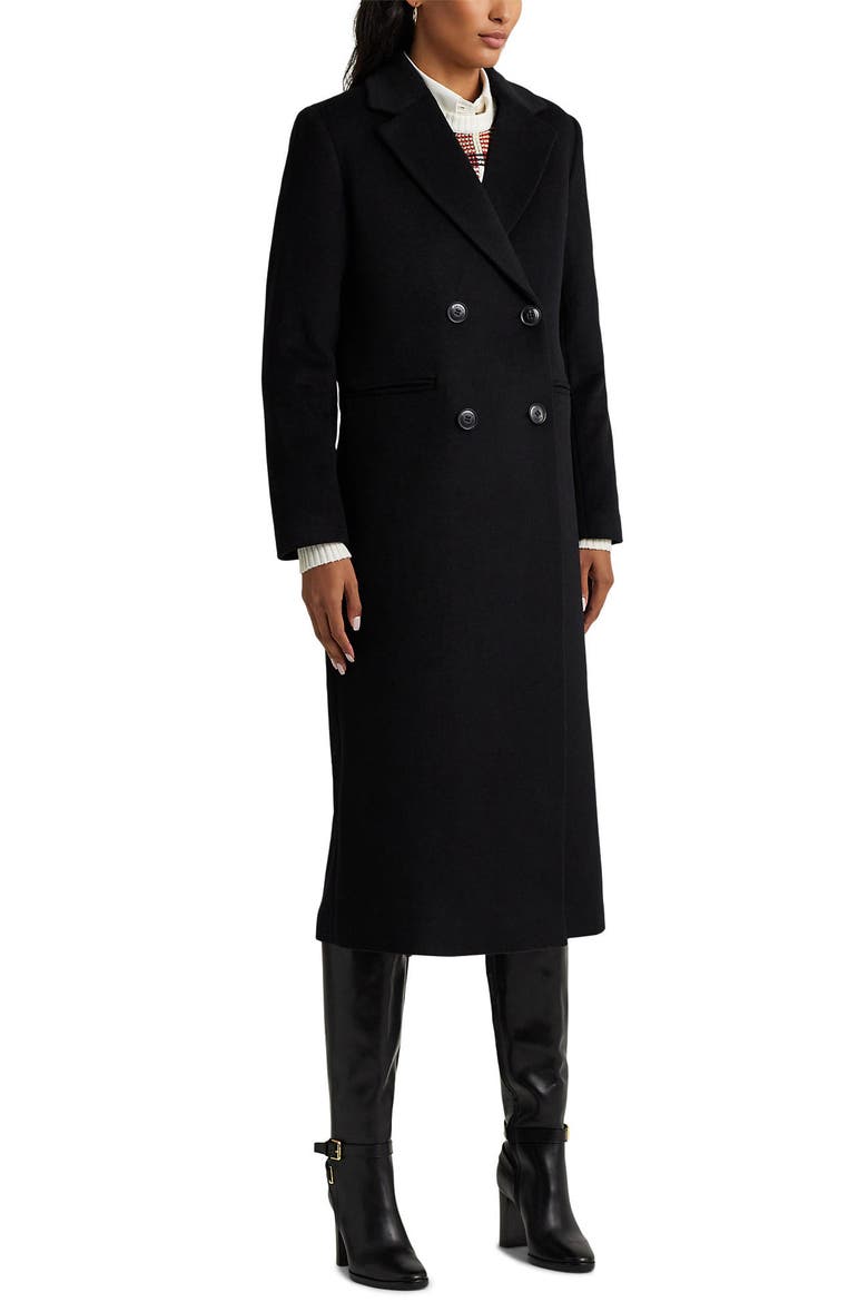 Easy Fit Wool Blend Coat, Main, color, BLACK