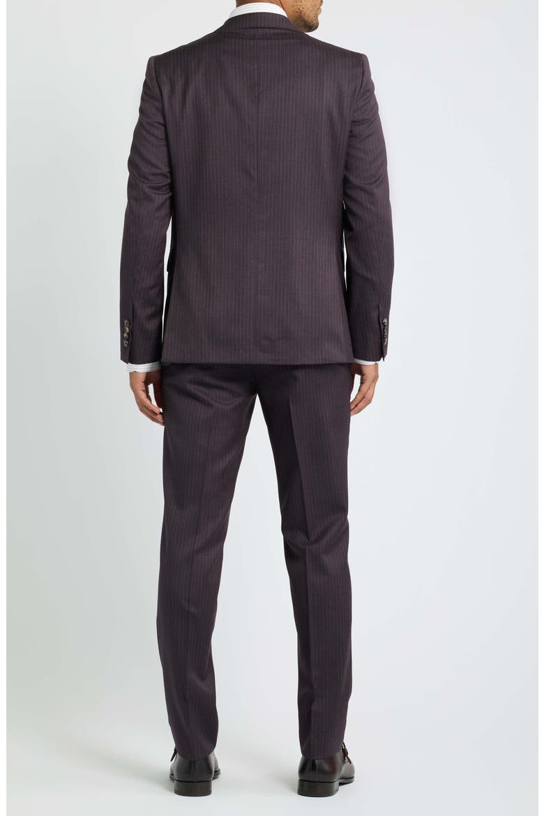 Esprit Striped Wool Suit, Alternate, color, BURGUNDY