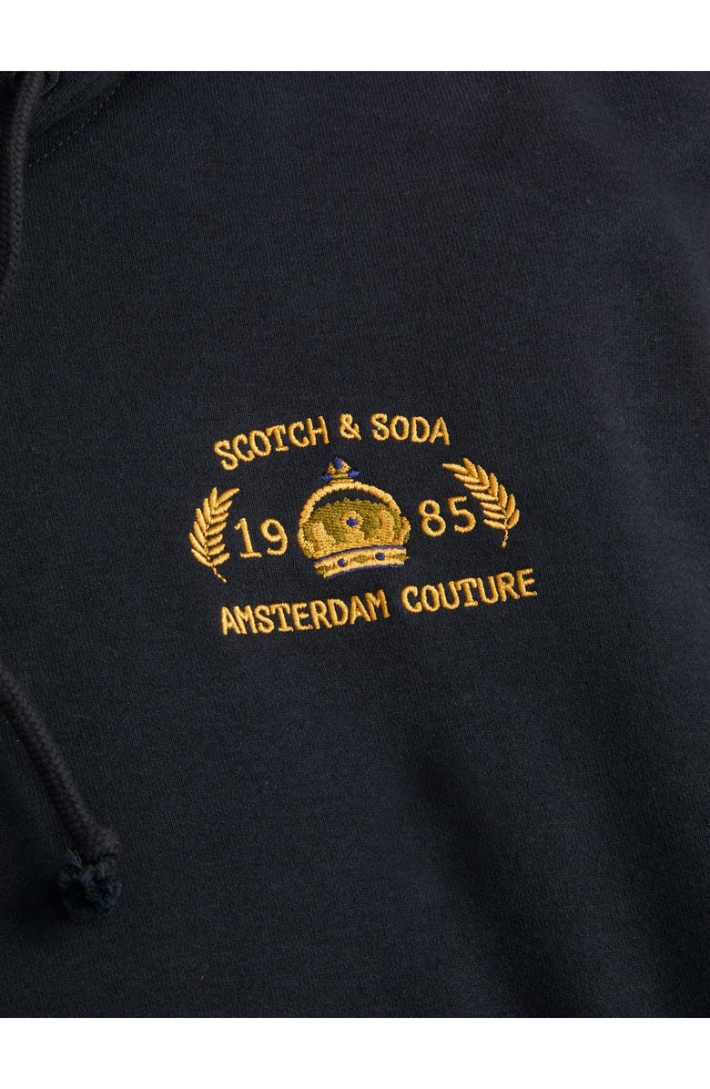 Scotch & Soda Logo Fleece Hoodie, Alternate, color, Anthracite
