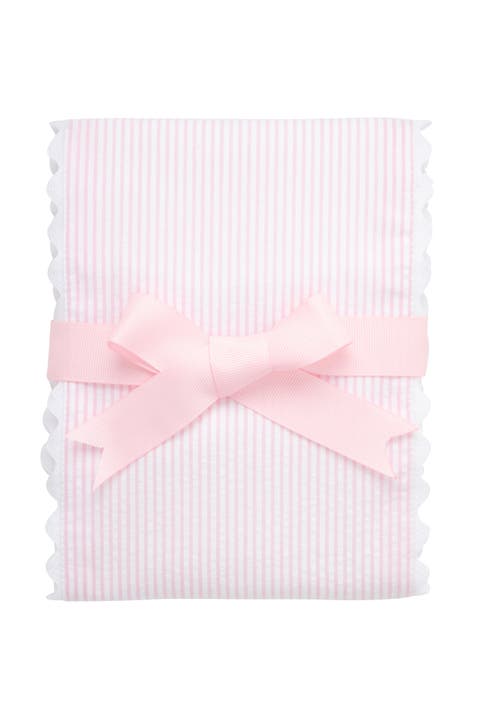 Seersucker Stripe Fancy Fabric Burp Cloth