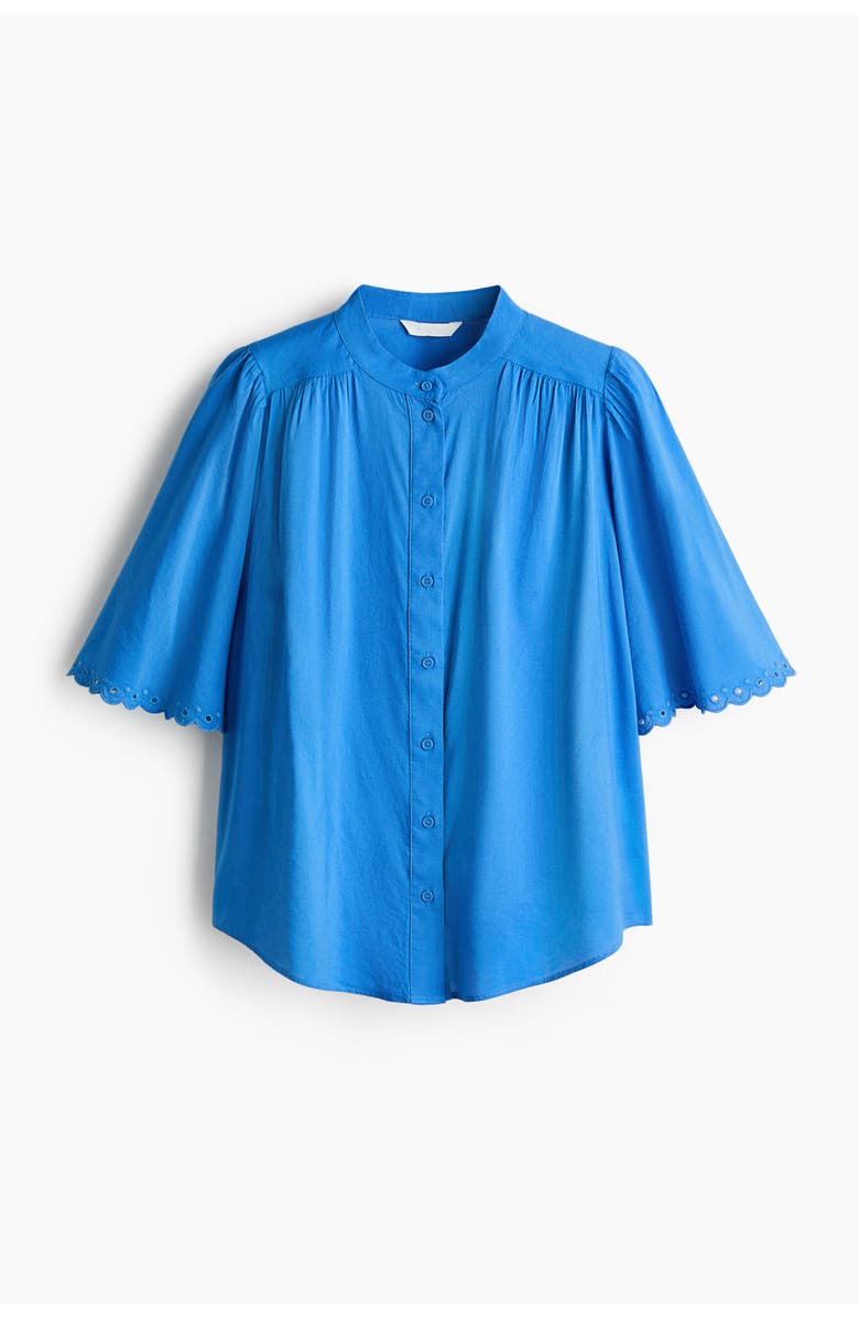 H&M Cotton-blend blouse, Alternate, color, Blue