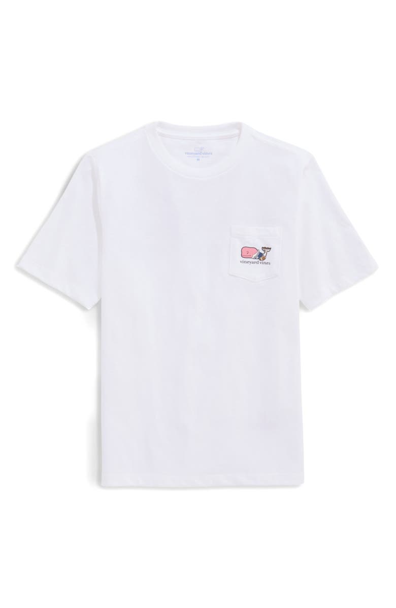 vineyard vines Kids' Football Whale Pocket Graphic T-Shirt, Main, color, White Cap