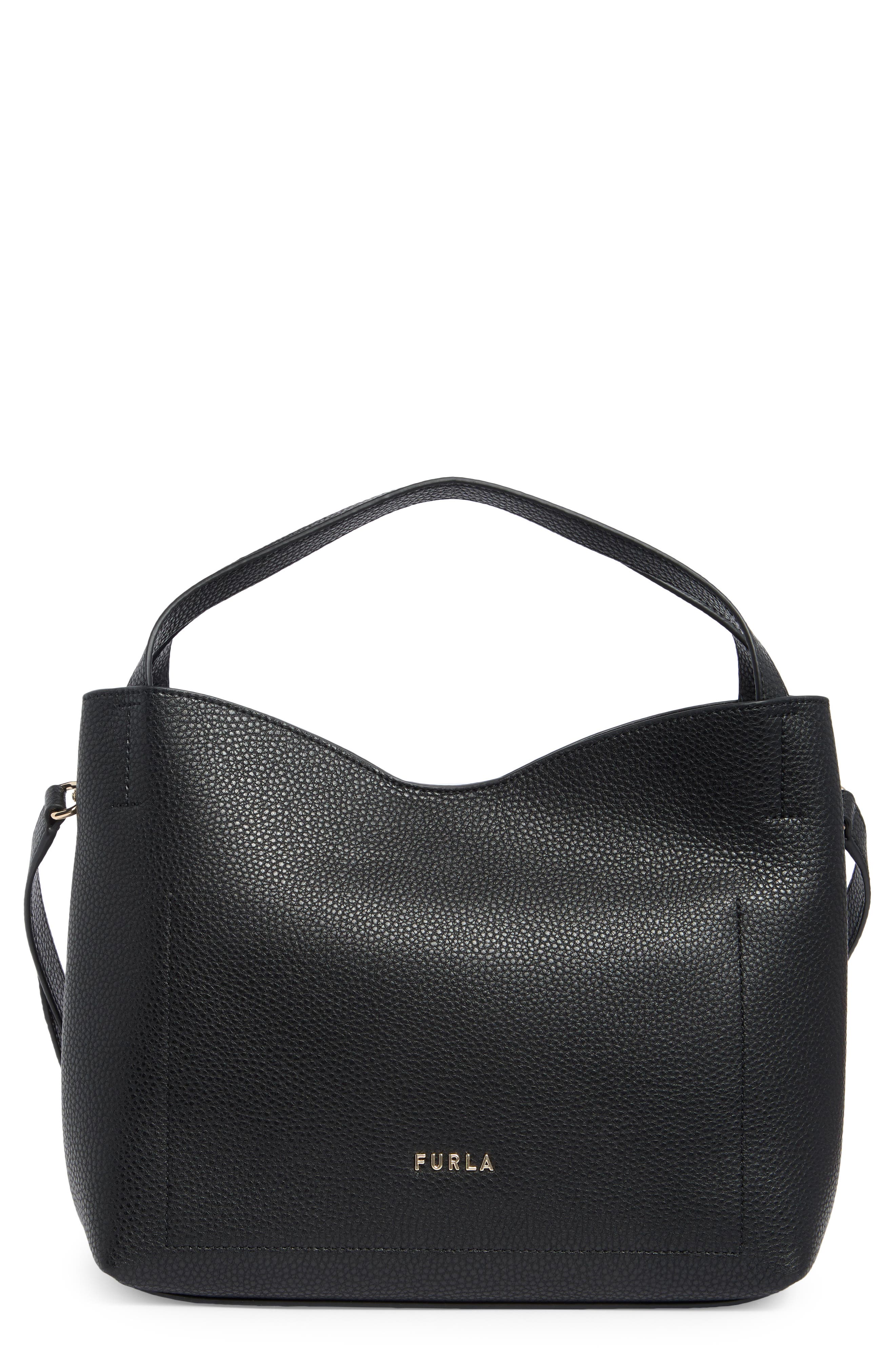 Furla Petunia Hobo Shoulder Bag, Main, color, Nero