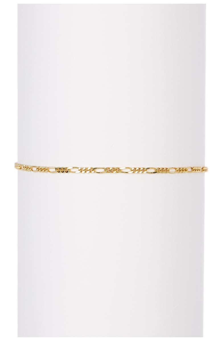 KARAT RUSH 14K Yellow Gold Shiny Diamond-Cut Classic Figaro Bracelet, Main, color, Yellow