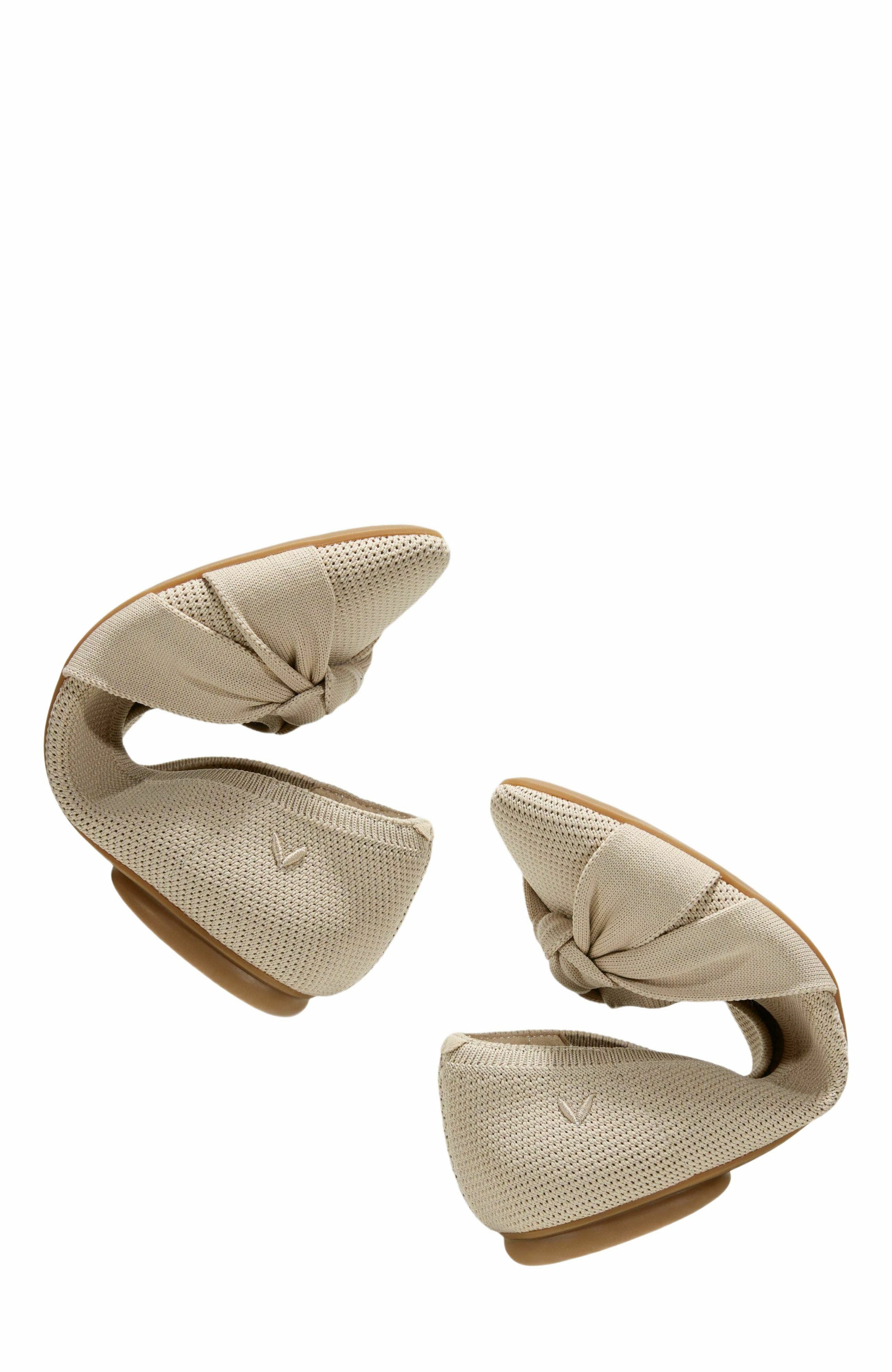 VIVAIA Almond-Toe Knotted Flats, Alternate, color, Almond