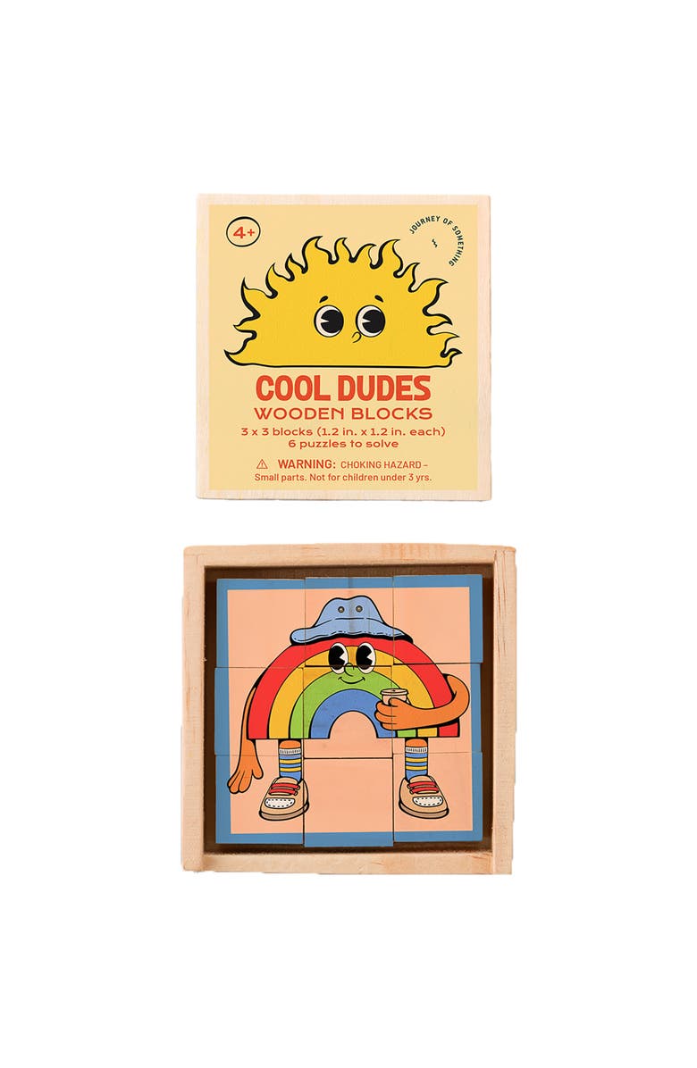 Journey of Something Cool Dudes Wooden Blocks, 6 Puzzles To Solve, 1.2 x 1.2 Inches, Main, color, Multicolored