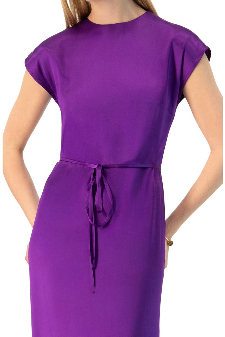 Sleeveless Satin Long Dress, Alternate, color, Purple