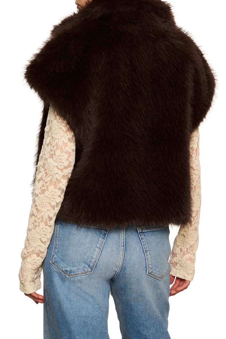 Silky Faux Fur Vest, Alternate, color, ESPRESSO M