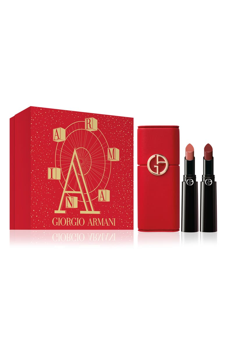 ARMANI beauty Lip Power Long-Lasting Satin Lipstick Duo Gift Set USD $78 Value, Main, color, 