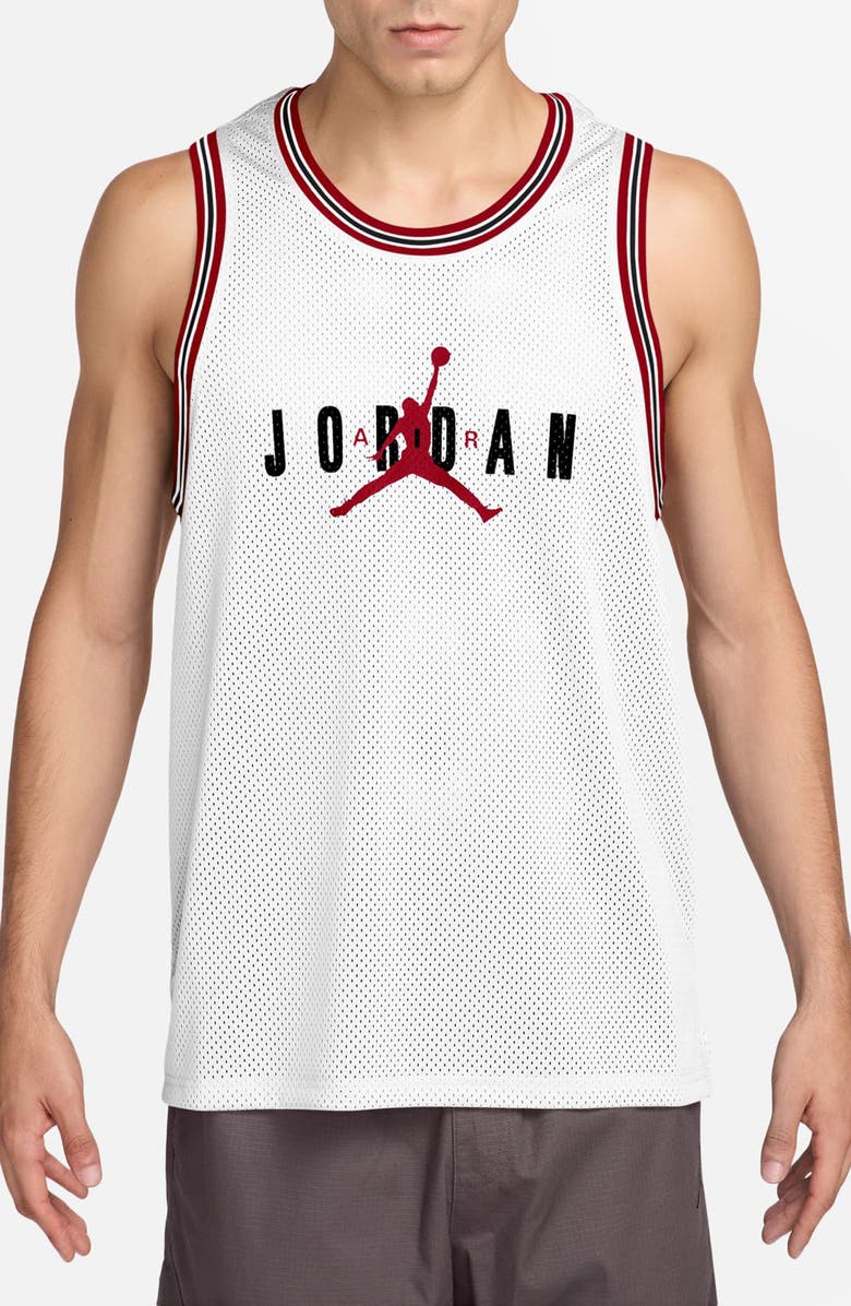 Jordan Air Mesh Jersey Tank, Main, color, White/ Gym Red