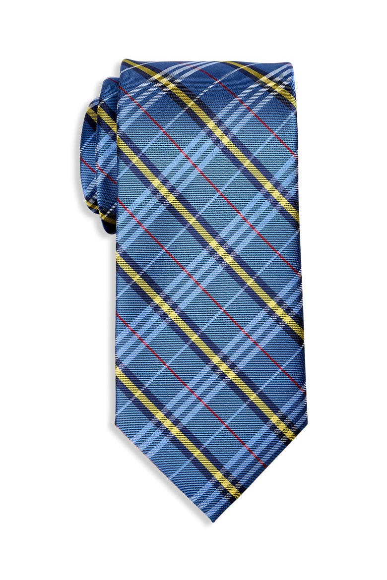 Big & Tall Spring Plaid Tie, Main, color, NAVY