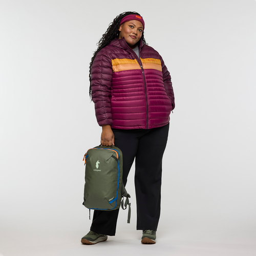 Cotopaxi Fuego Down Hooded Jacket In Burgundy