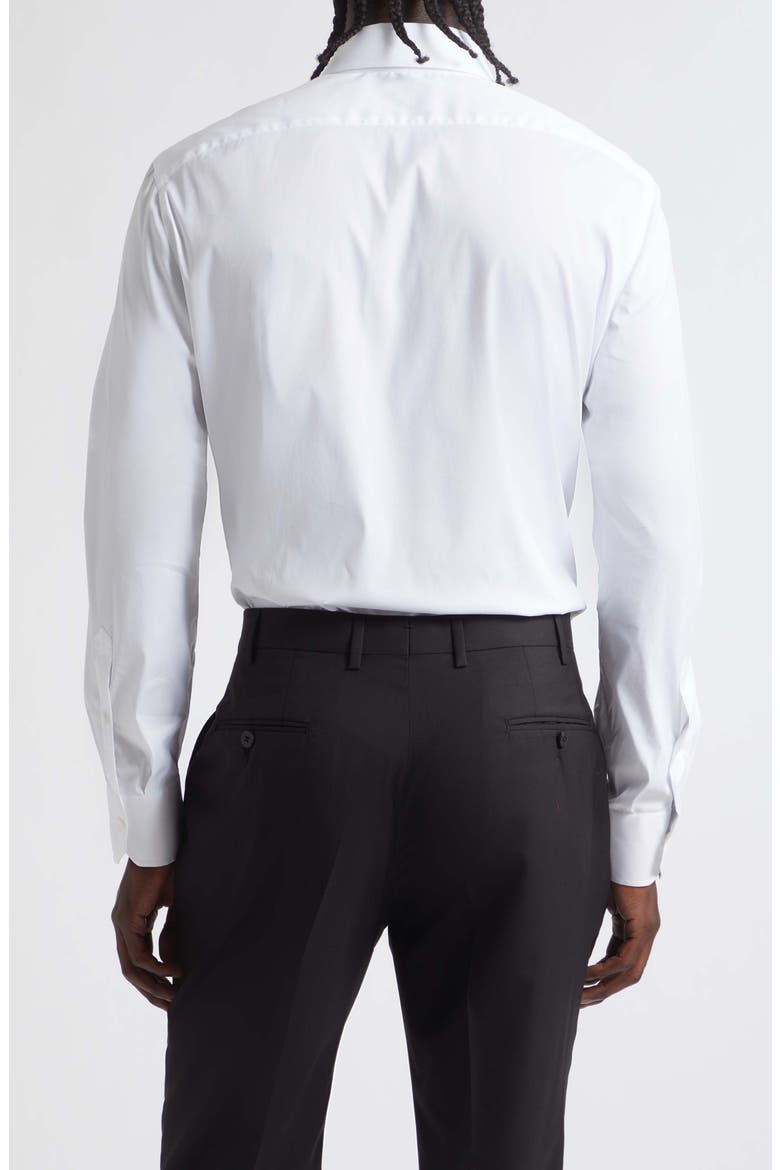 Stretch Cotton Button-Up Shirt, Alternate, color, WHITE