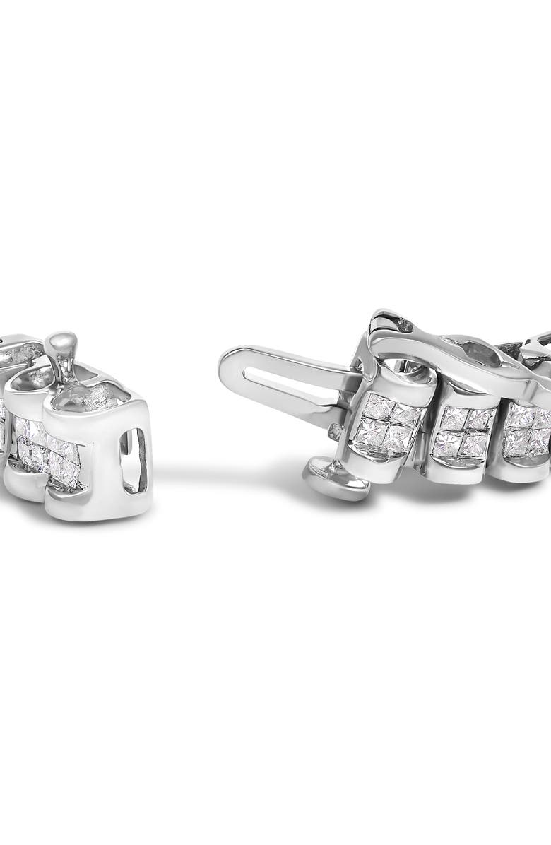 Haus of Brilliance 14K Gold 3.0 Cttw Princess Cut Quad Invisible Set Tennis Bracelet, Alternate, color, White