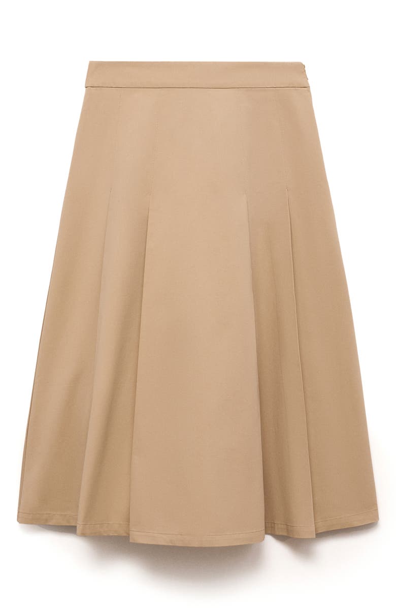 MANGO Pleated Flared Midi Skirt, Alternate, color,