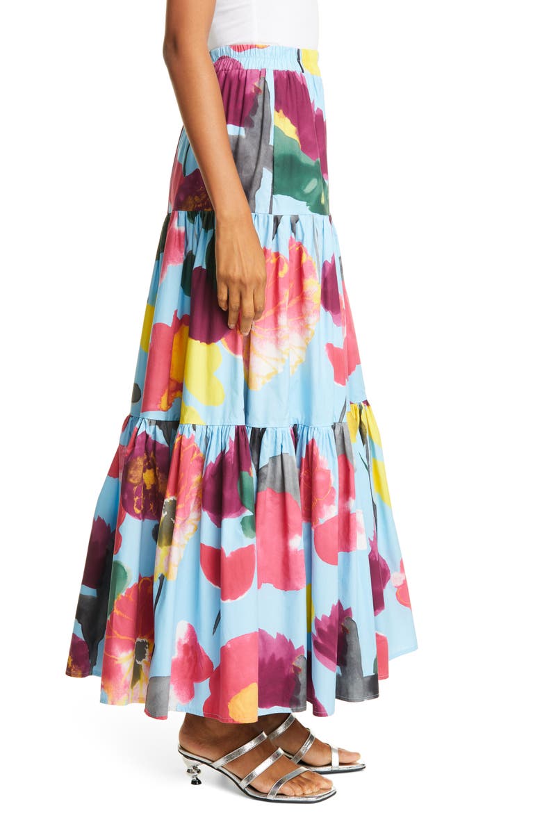 La DoubleJ Big Print Convertible Tiered Cotton Maxi Skirt, Alternate, color,