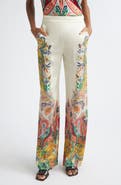 Etro Placed Paisley Print Satin Pants