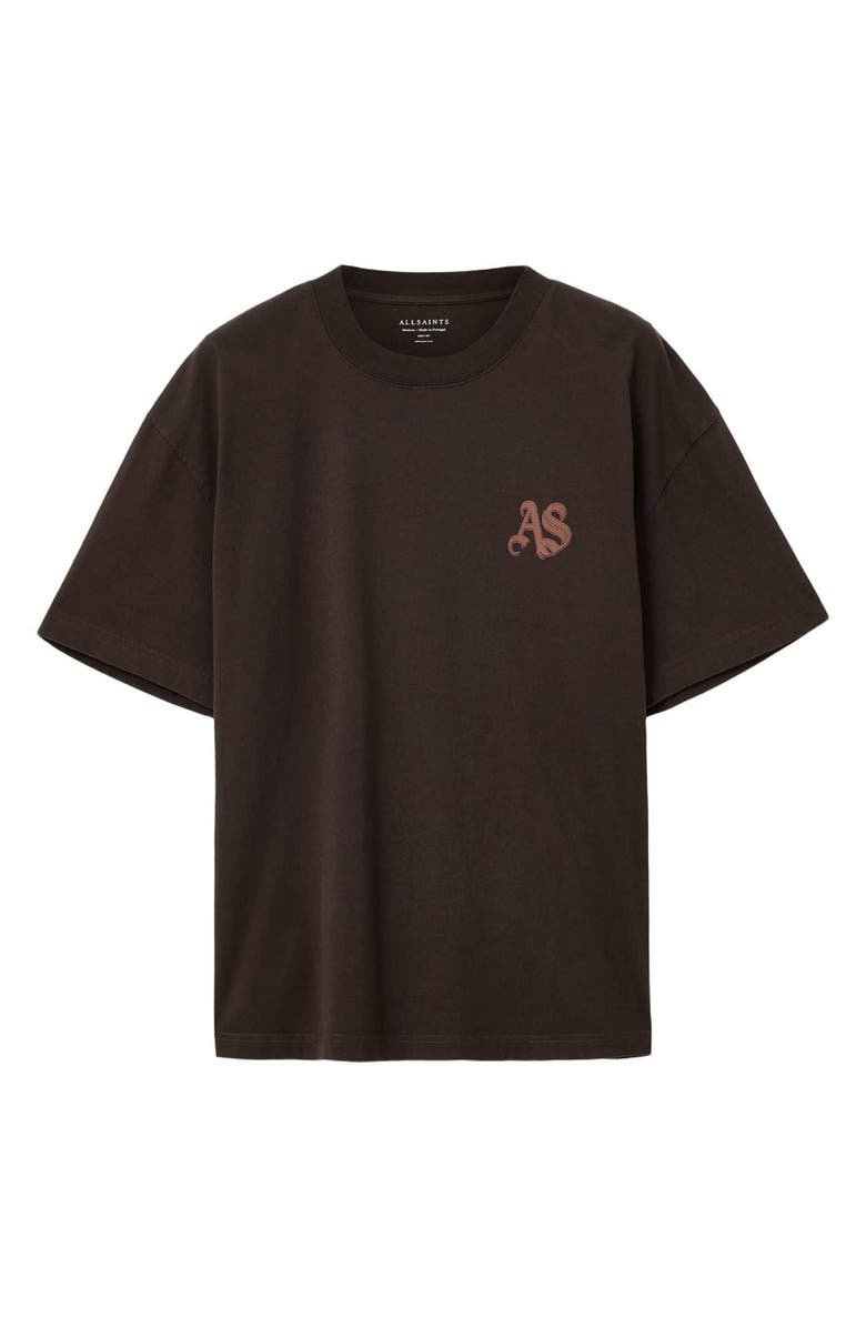 AllSaints Icon Oversize Graphic T-Shirt, Alternate, color, Plum Brown