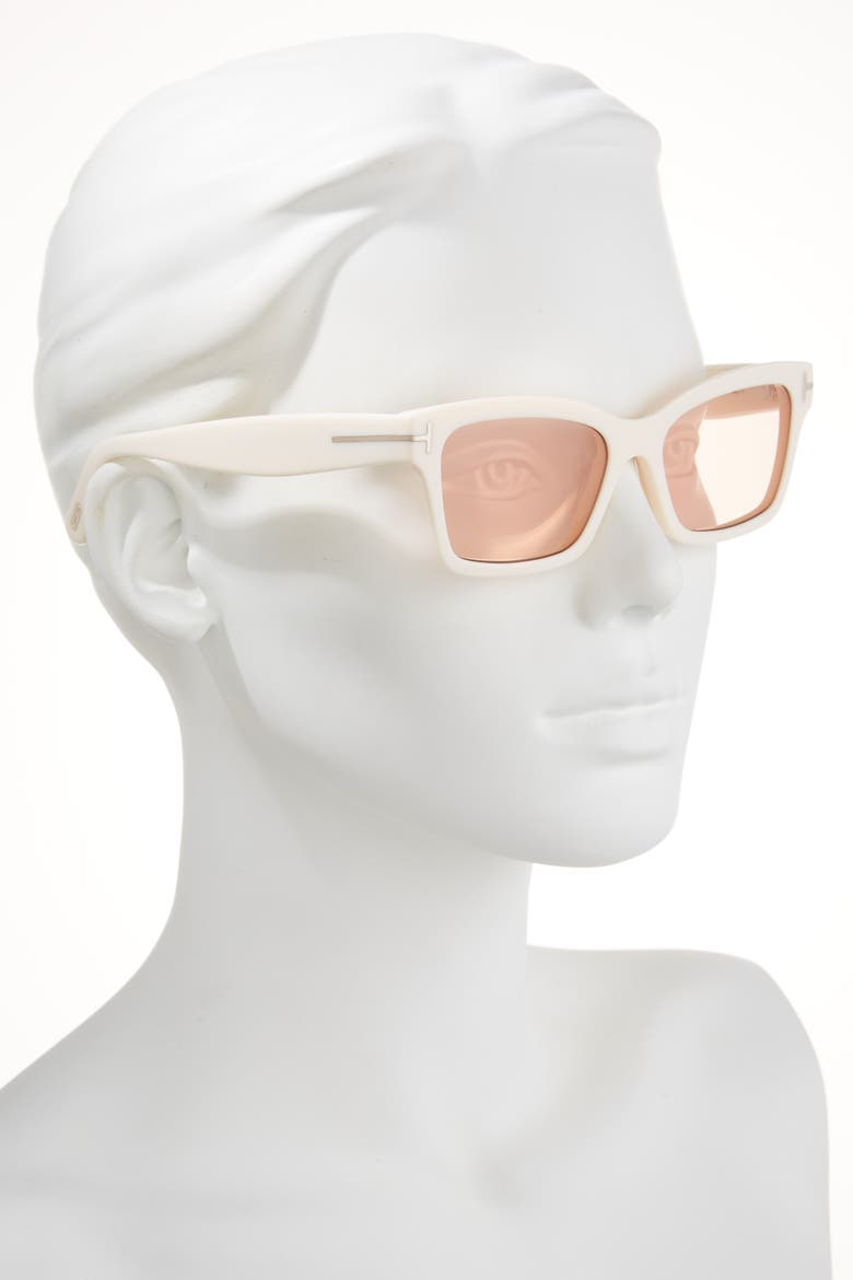 54mm Square Sunglasses, Alternate, color, IVORY / MIRROR VIOLET