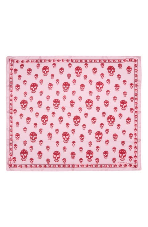 Skull Print Silk Scarf