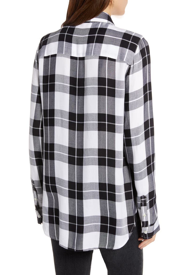 Classic Plaid Shirt, Alternate, color, WHITE BLACK BIG CHECK