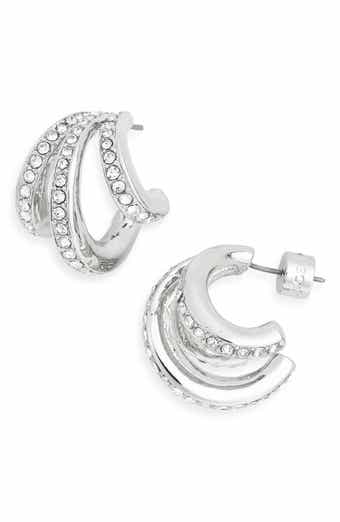 Kurt Geiger London Pavé Crystal Triple Huggie Hoop Earrings