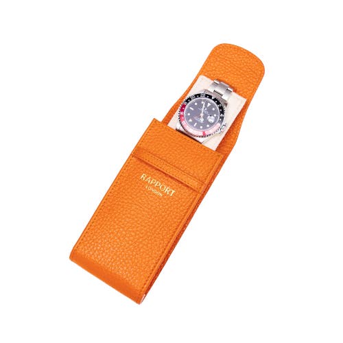 Rapport London Portobello Single Leather Watch Pouch In Orange