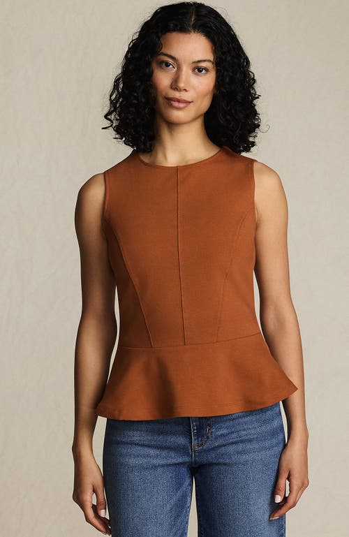 Lands' End Sleeveless Starfish Peplum Top In Brown