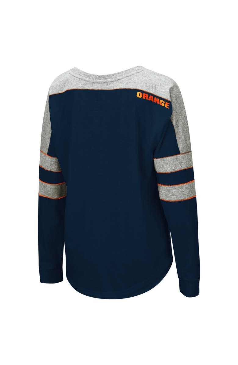 COLOSSEUM Women's Colosseum Navy Syracuse Orange Trey Dolman Long Sleeve T-Shirt, Alternate, color, 